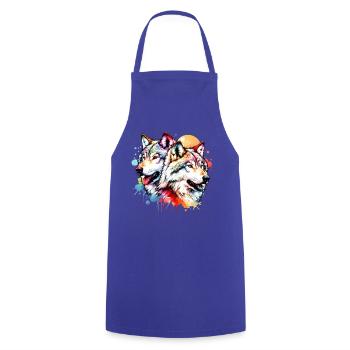 Grauwolf Geschenk - Kochschürze - Royalblau - Vorne - AI Model Male 185 dark (185cm)