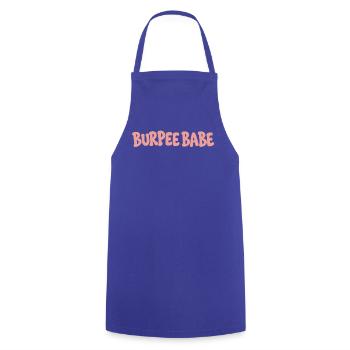 Burpee Babe Blasen-Buchstabenkunst - Kochschürze - Royalblau - Vorne - AI Model Male 185 dark (185cm)