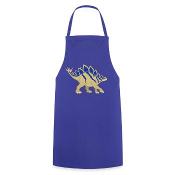 Blau gestreifter Stegosaurus im Vintage-Stil - Kochschürze - Royalblau - Vorne - AI Model Male 185 dark (185cm)