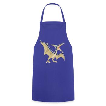 Blau gestreifter Flugsaurier im Vintage-Stil - Kochschürze - Royalblau - Vorne - AI Model Male 185 dark (185cm)