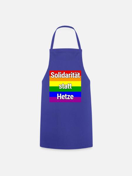 SOLIDARITÄT STATT HETZE REGENBOGEN ZUSAMMENHALT - Kochschürze - Royalblau