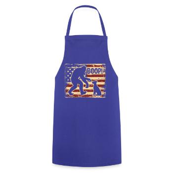 American Flag Bigfoot Yeti Boop The Snoot Dog Humo - Kochschürze - Royalblau - Vorne - AI Model Male 185 dark (185cm)