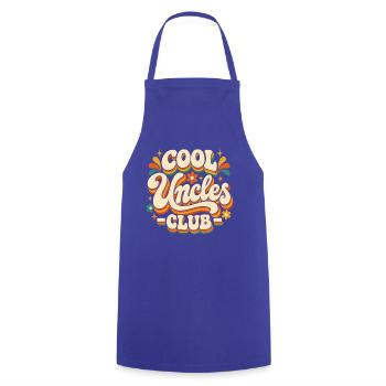 Cool Uncles Club Retro Logo - Kochschürze - Royalblau - Vorne - AI Model Male 185 dark (185cm)