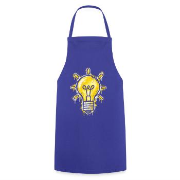 Leuchtende Idee Motiv - Kochschürze - Royalblau - Vorne - AI Model Male 185 dark (185cm)