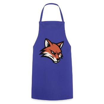 Angry Fox Maskottchen – Fettes Sportlogo - Kochschürze - Royalblau - Vorne - AI Model Male 185 dark (185cm)