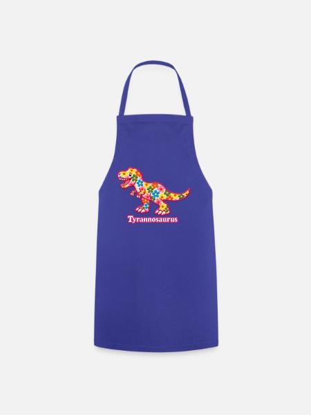 Floraler Tyrannosaurus T-Rex – Pyrenäenlinien-Labor - Kochschürze - Royalblau