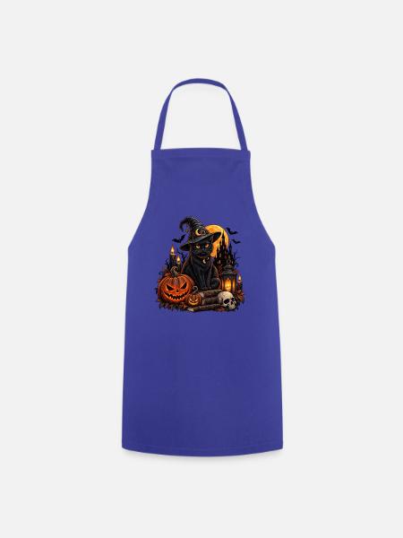 Magische Halloween-Katze im Gothic-Stil - Kochschürze - Royalblau