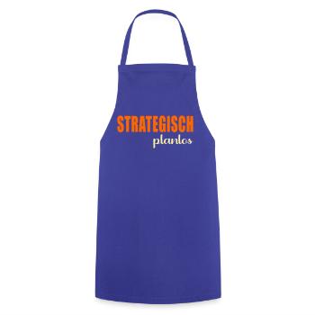 Strategisch Planlos - Kochschürze - Royalblau - Vorne - AI Model Male 185 dark (185cm)