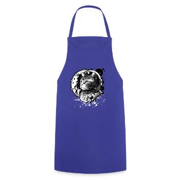 Kosmische Katze im Retro-Raumanzug - Kochschürze - Royalblau - Vorne - AI Model Male 185 dark (185cm)