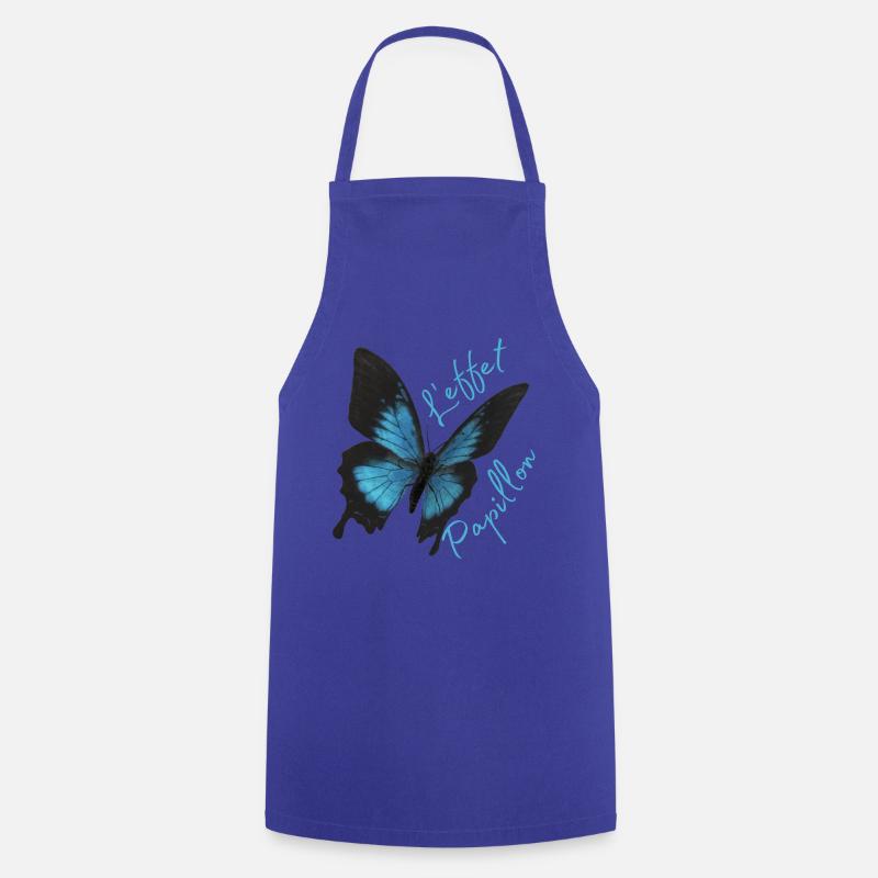 Butterflies pattern - Cooking Apron - royal blue