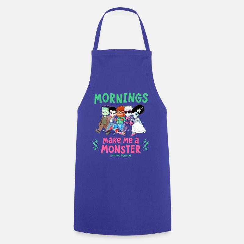 Universal Monsters Mornings Make Me A Monster - Cooking Apron - royal blue