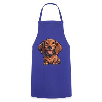 Dachshund Teckel Dog Breed Illustration Puppy Picture - Cooking Apron - royal blue - Front - AI Model Male 185 dark (185cm)