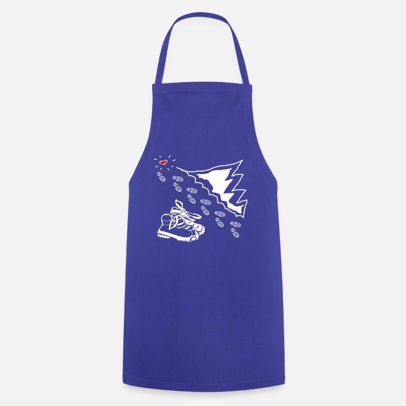 Empreinte de chaussures de montagne de randonnée - Tablier de cuisine - bleu royal