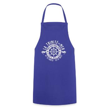 La Trinite sur Mer vintage - Tablier de cuisine - bleu royal - Devant - AI Model Male 185 dark (185cm)