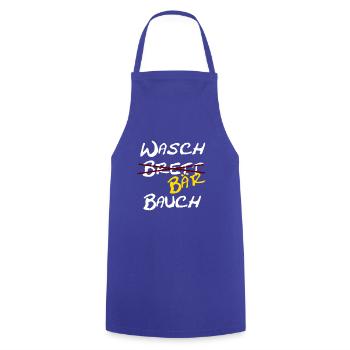 Waschbrett Bauch | Ironischer Spruch Geschenkidee - Kochschürze - Royalblau - Vorne - AI Model Male 185 dark (185cm)