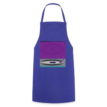 DJ Setz - Cover - Kochschürze - Royalblau - Vorne - AI Model Male 185 dark (185cm)