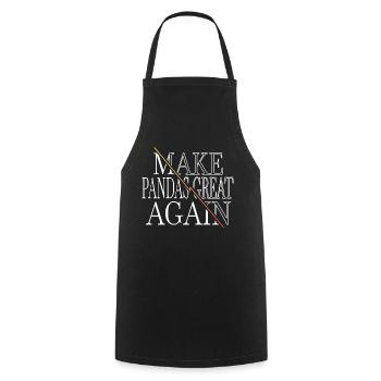 Panda Joke Drôle Dictons Idée présente heureux - Tablier de cuisine - noir - Devant - AI Model Male 185 dark (185cm)
