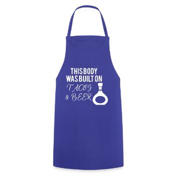 Bier Wein Whiskey Schnaps Alkohol - Kochschürze - Royalblau - Vorne - AI Model Male 185 dark (185cm)