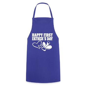 Papa Premier Cadeau de fête des Pères Père Fier Papa - Tablier de cuisine - bleu royal - Devant - AI Model Male 185 dark (185cm)