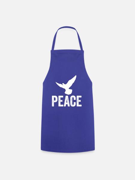PEACE mit Friedenstaube - Kochschürze - Royalblau