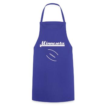 Minnesota + Logo - Kochschürze - Royalblau - Vorne - AI Model Male 185 dark (185cm)