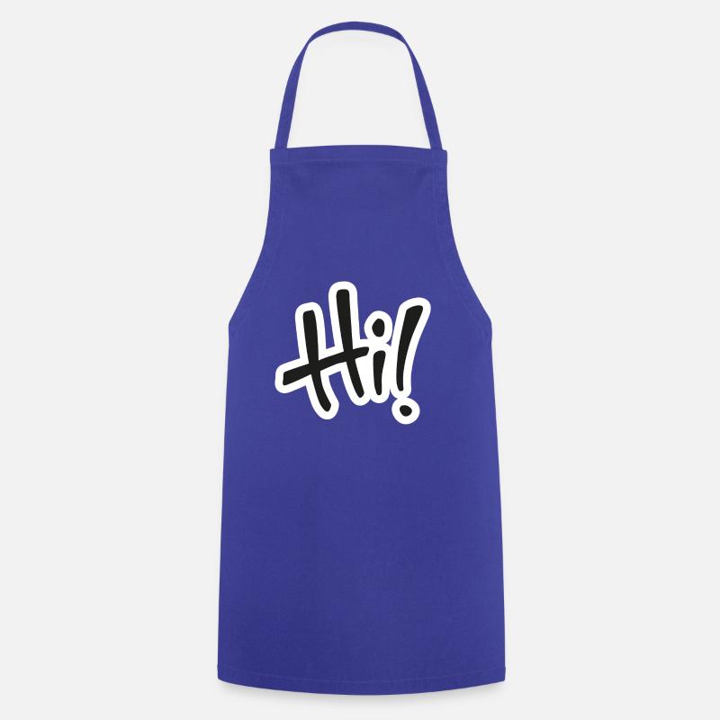 Hi! text - Cooking Apron - royal blue