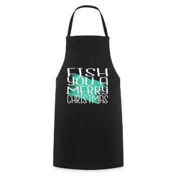 present sea cute gift fishing tournaments - Cooking Apron - black - Front - AI Model Male 185 dark (185cm)