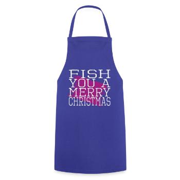 Love Funny Gym Fish Quote Comic Adventure - Cooking Apron - royal blue - Front - AI Model Male 185 dark (185cm)