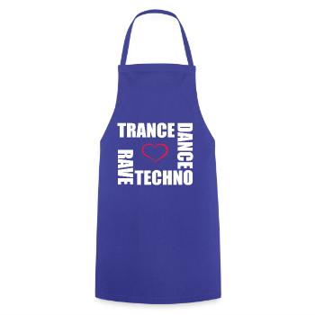 techno dance trance rave - Tablier de cuisine - bleu royal - Devant - AI Model Male 185 dark (185cm)