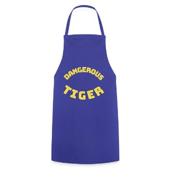 Tiger dangerous lettering yellow gift idea - Cooking Apron - royal blue - Front - AI Model Male 185 dark (185cm)
