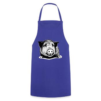 pig sweet pigs pigs animal animals 6 - Cooking Apron - royal blue - Front - AI Model Male 185 dark (185cm)