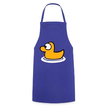 Badeente Quietscheente Wasser Vogel süß niedlich - Kochschürze - Royalblau - Vorne - AI Model Male 185 dark (185cm)