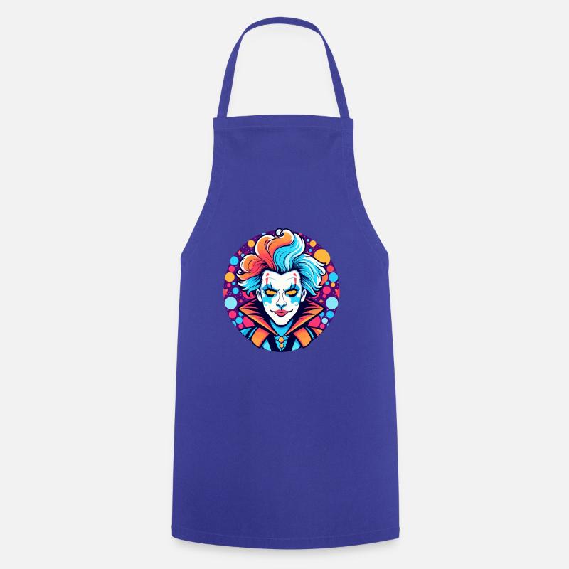 Dessin de clown - Tablier de cuisine - bleu royal
