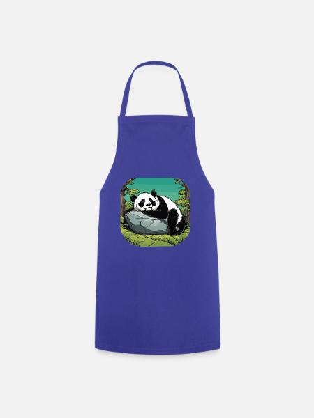 Panda Illustration - Kochschürze - Royalblau