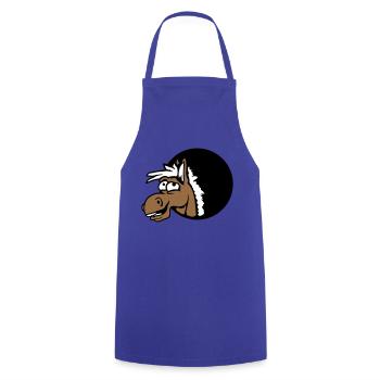 Horse Laughing Funny Hole Funny Grimace Cartoon - Cooking Apron - royal blue - Front - AI Model Male 185 dark (185cm)