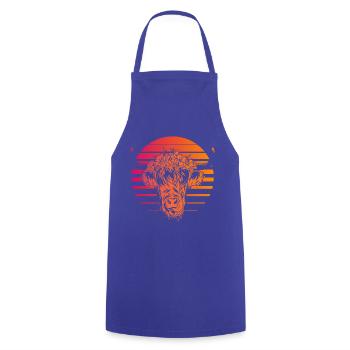 Scottish Highlands Highland Cattle Highland Cow - Cooking Apron - royal blue - Front - AI Model Male 185 dark (185cm)