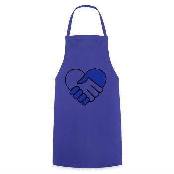 Hand in hand heart blue-colorless - Cooking Apron - royal blue - Front - AI Model Male 185 dark (185cm)