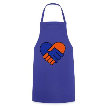 Hand in hand heart blue red - Cooking Apron - royal blue - Front - AI Model Male 185 dark (185cm)