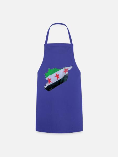 Syrien Flagge in der Syrien Landkarte - Kochschürze - Royalblau
