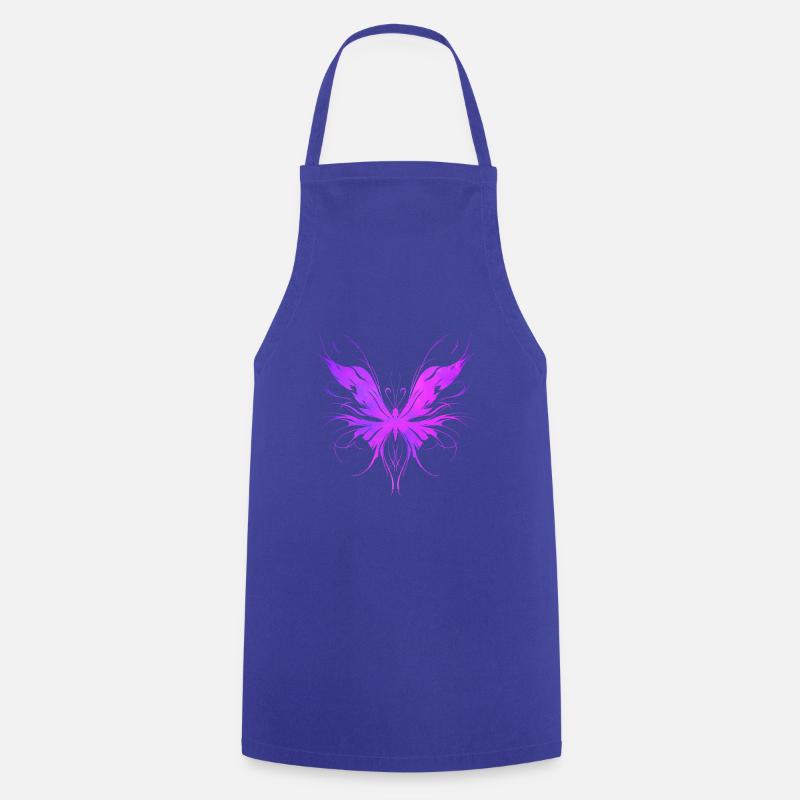Papillon trash violet - Tablier de cuisine - bleu royal