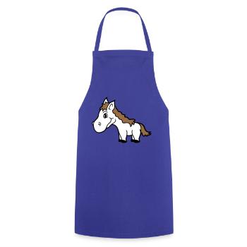 Pferd Süß Pony Fohlen Pferdemädchen Niedlich Comic - Kochschürze - Royalblau - Vorne - AI Model Male 185 dark (185cm)
