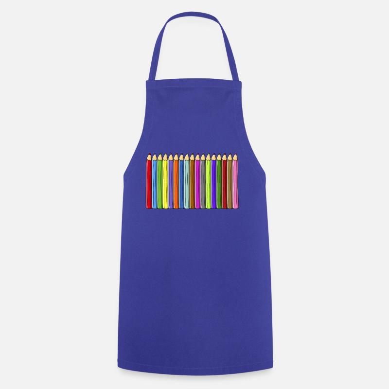 crayons - Tablier de cuisine - bleu royal