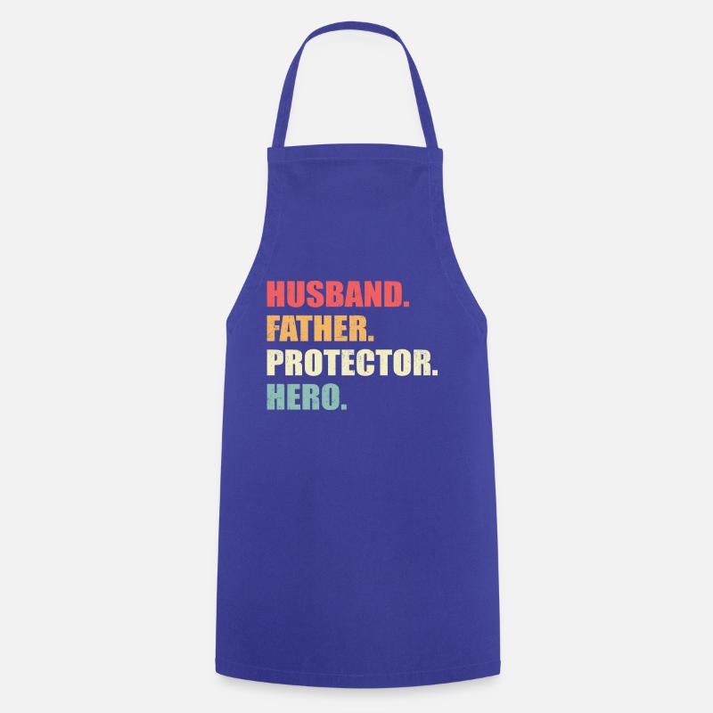 Husband, Father, Protector, Hero - Cooking Apron - royal blue