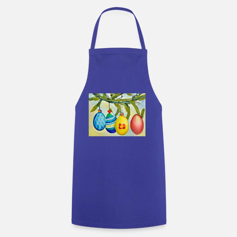 Colorful egg sprig - Cooking Apron - royal blue