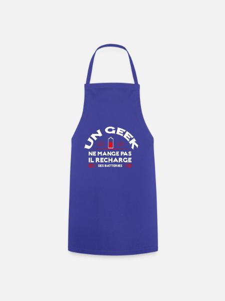 "Un GEEK ne mange pas" - Tablier de cuisine - bleu royal