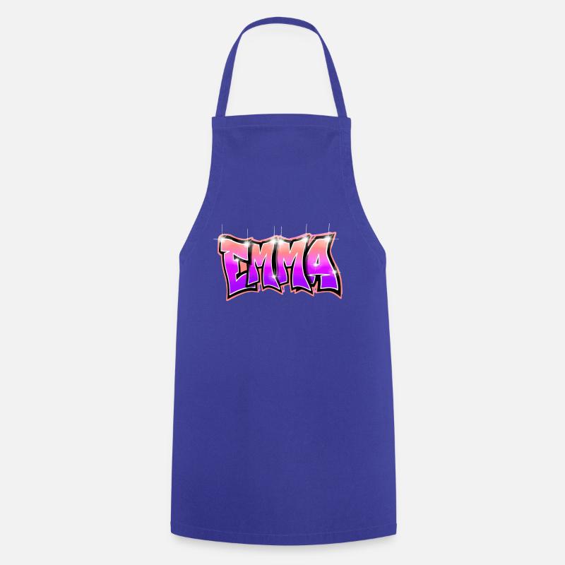 Graffiti Name EMMA Pink - Kochschürze - Royalblau