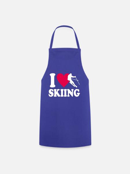 I love Skiing - Kochschürze - Royalblau