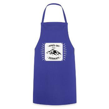 Après-Ski Zermatt - Cooking Apron - royal blue - Front - AI Model Male 185 dark (185cm)