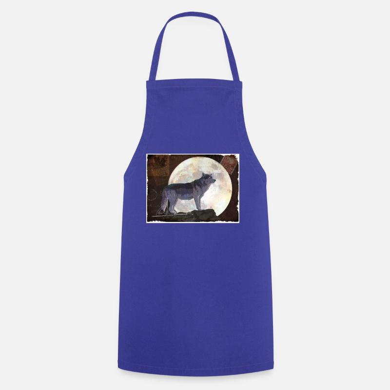 Vintage Wolf - Cooking Apron - royal blue