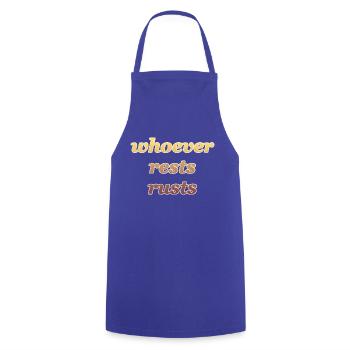 whoever rests rusts - Cooking Apron - royal blue - Front - AI Model Male 185 dark (185cm)